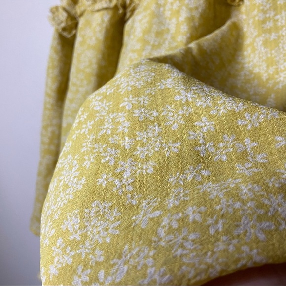 NWOT Floral Ruffle Blouse Maternity Yellow Cascade Sleeve Spring Summer XXL - Picture 5 of 9